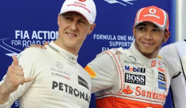 Michael Schumacher and Lewis Hamilton