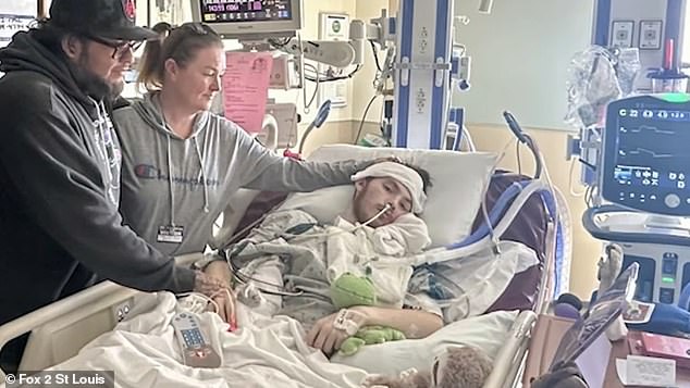 John Proctor VI is on ventilator to help him breathe after being diagnosed with West Nile virus. His parents, John Proctor V and his mom stand by his bedside