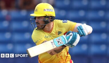 Faf du Plessis plays a cut shot while in action for Texas Super Kings