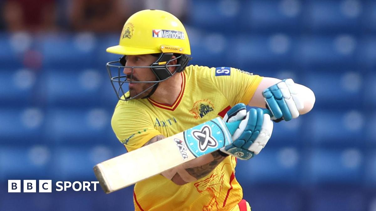Faf du Plessis plays a cut shot while in action for Texas Super Kings