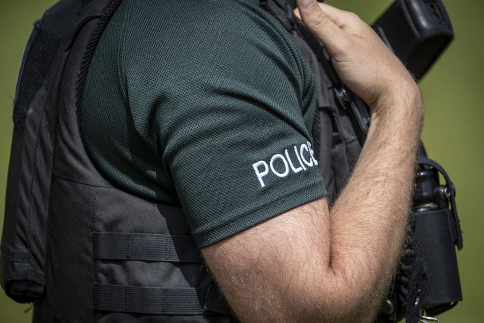 PSNI are at the scene of a security alert in Co Antrim.  Picture: Aodhan Roberts/Belfast Telegraph