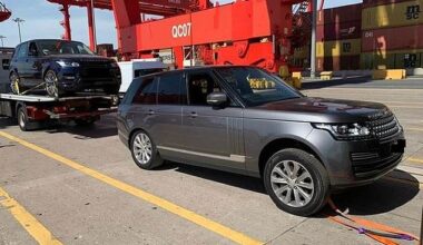 A Range Rover stolen by the gang that was seized by police before being shipped abroad