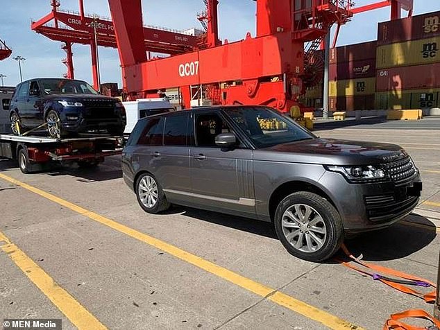 A Range Rover stolen by the gang that was seized by police before being shipped abroad