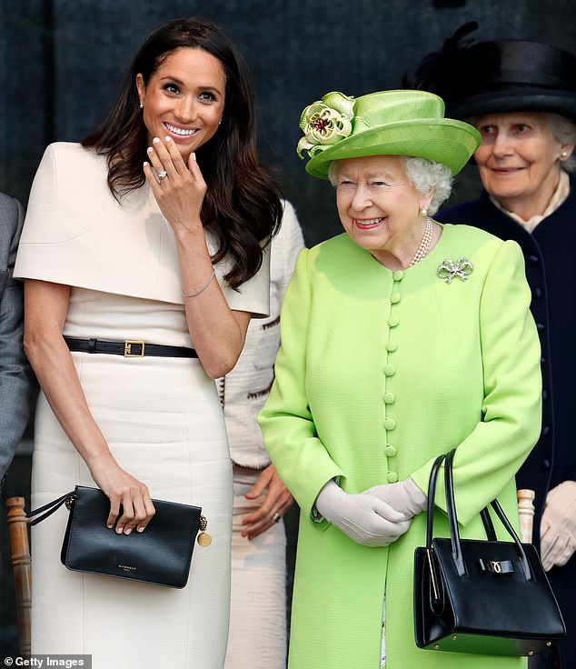 Meghan on her first official engagement, a visit to Chester with the Queen in June 2018