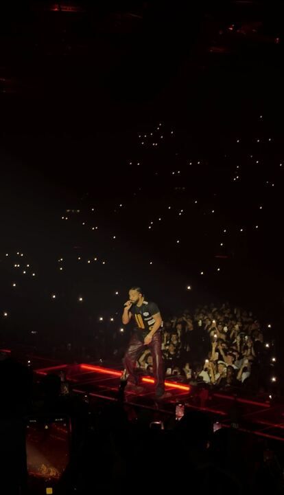Drake performing at the Utilita Arena in Birmingham