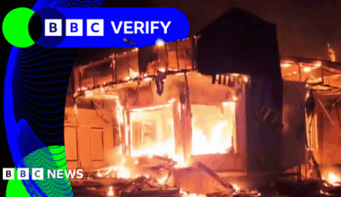 BBC Verify Live: Fires and damage in Russian-occupied Ukraine after strikes