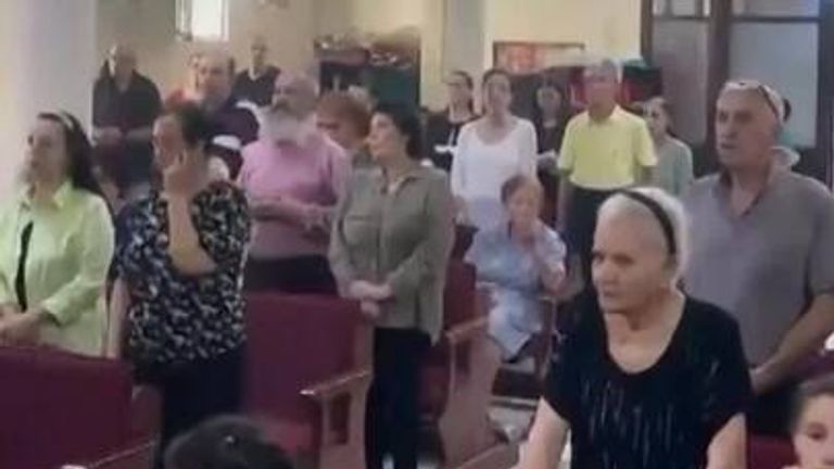 Gaza's only Catholic church holds mass after deadly attack