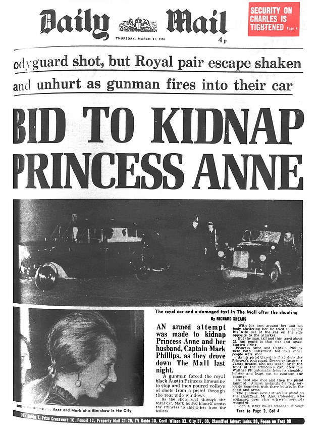 Daily Mail coverage of the kidnap attempt against the Princess Royal