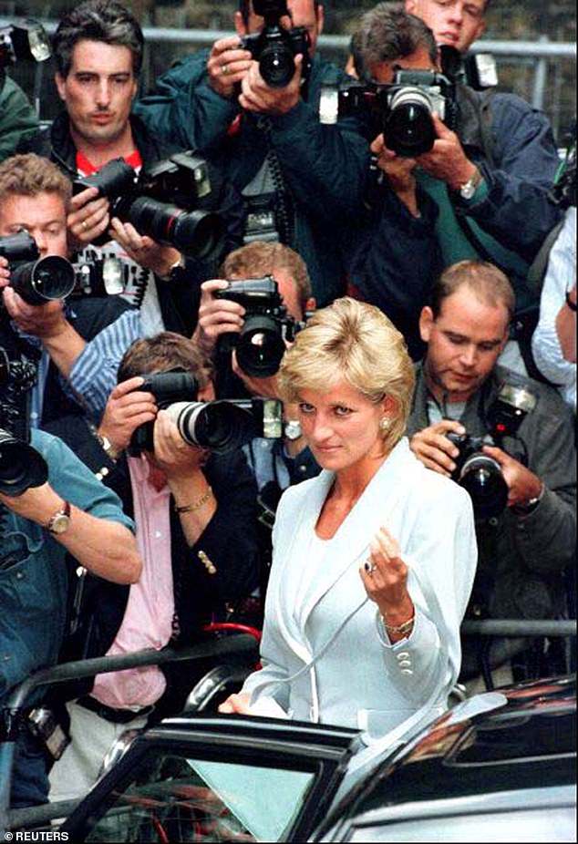 Princess Diana surrounded by the press in 1996. Whilst Diana was never the target herself of a kidnapping or an assassin, the princess was constantly hounded by paparazzi - making her one of the most photographed women in history