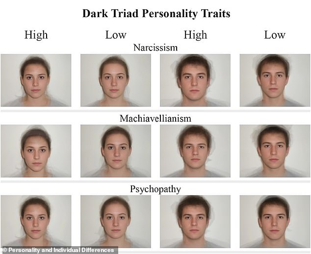 Researchers administered the Dark Triad test, which captures people¿s narcissism, manipulative tendencies, and psychopathic traits, such as a lack of empathy. People with so-called 'dark triad personality traits' share similar facial features and expressions
