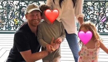 Prince Harry and Meghan Markle are pictured with their children, Archie, six, and Lilibet, four, during a recent trip to Disneyland