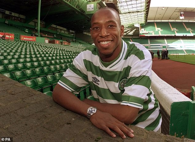 England striker Ian Wright joined Celtic on loan from West Ham  in 1989