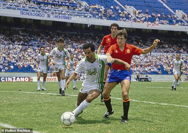 Spain star Victor Munoz playing in the 1986 World Cup before his surprise move to St Mirren