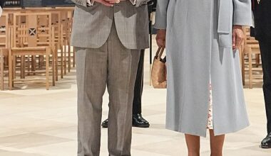 King Charles III and Queen Camilla unveil a memorial stone in St Giles Cathedral in Edinburgh