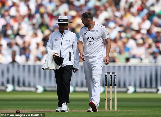 Woakes had two narrow calls turned down by umpire Sharfuddoula in the morning session - and on both occasions the ball was shown to be clipping the stumps on umpire’s call