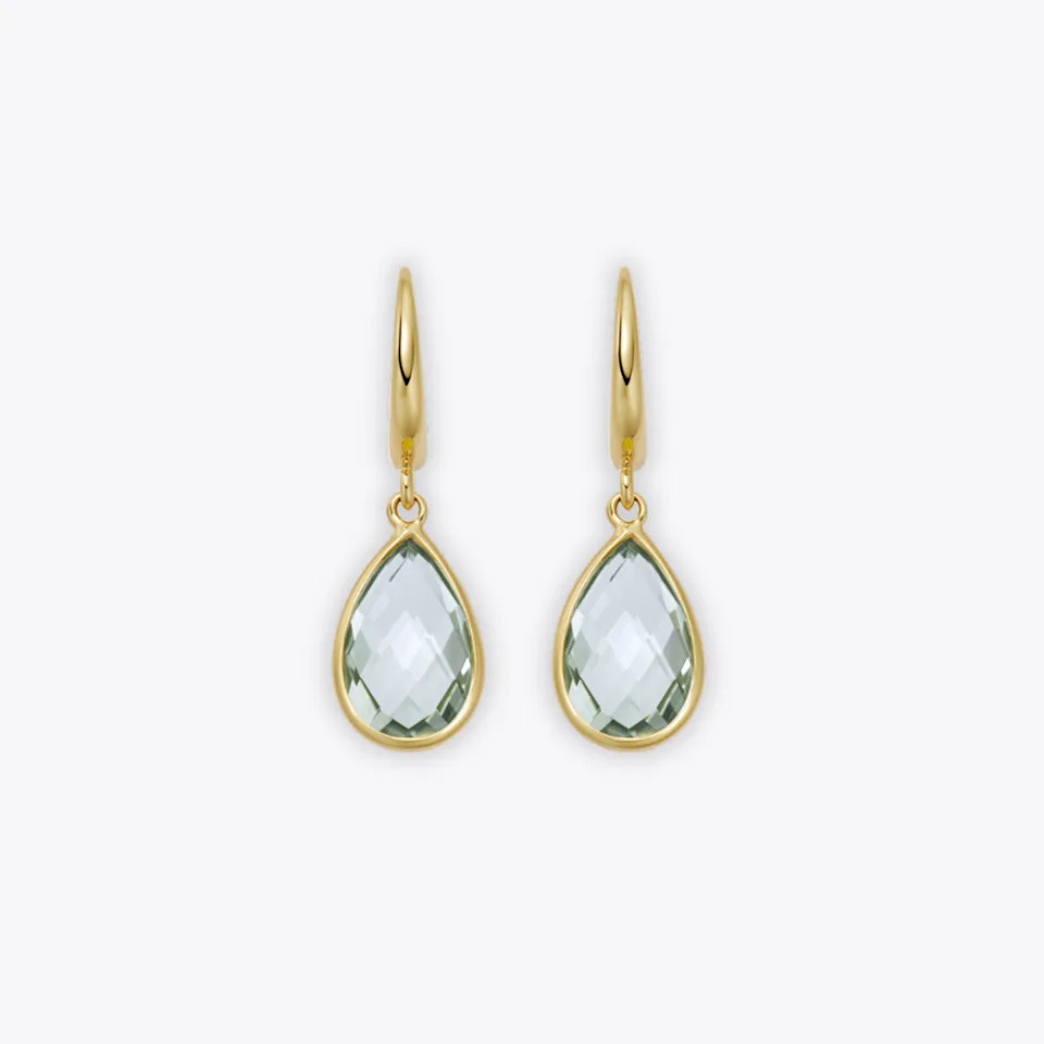 Kiki Classics Green Amethyst Pear Drop Earrings