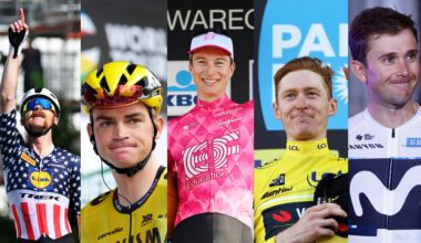 Americans at the 2025 Tour de France: Quinn Simmons, Sepp Kuss, Neilson Powless, Matteo Jorgensen, Will Barta