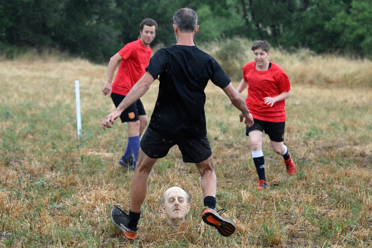 Playing football with Franco's head