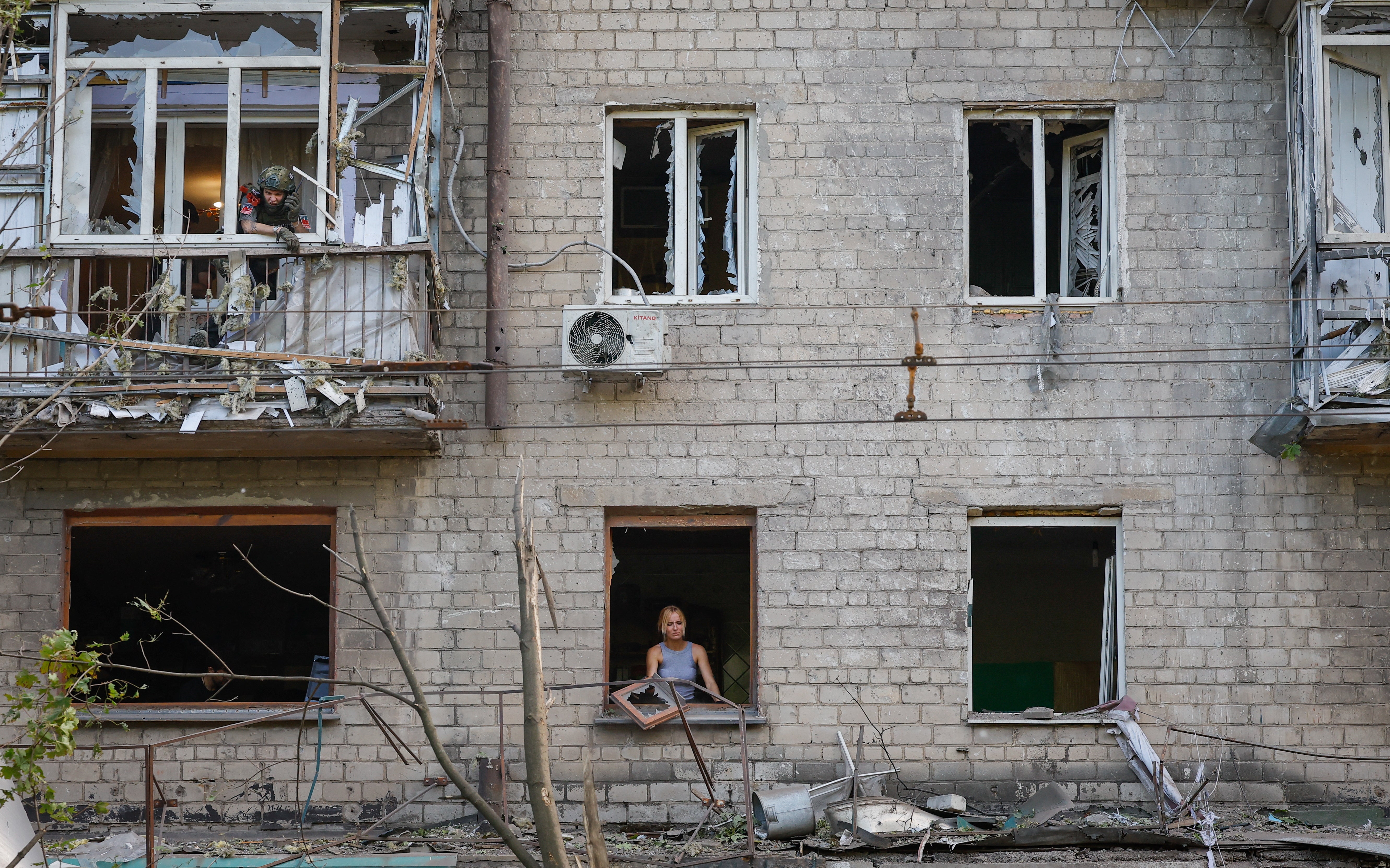 Aftermath of recent shelling in Donetsk