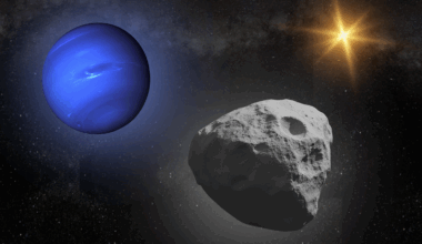 An illustration shows a transneptunian object dancing in harmony with Neptune