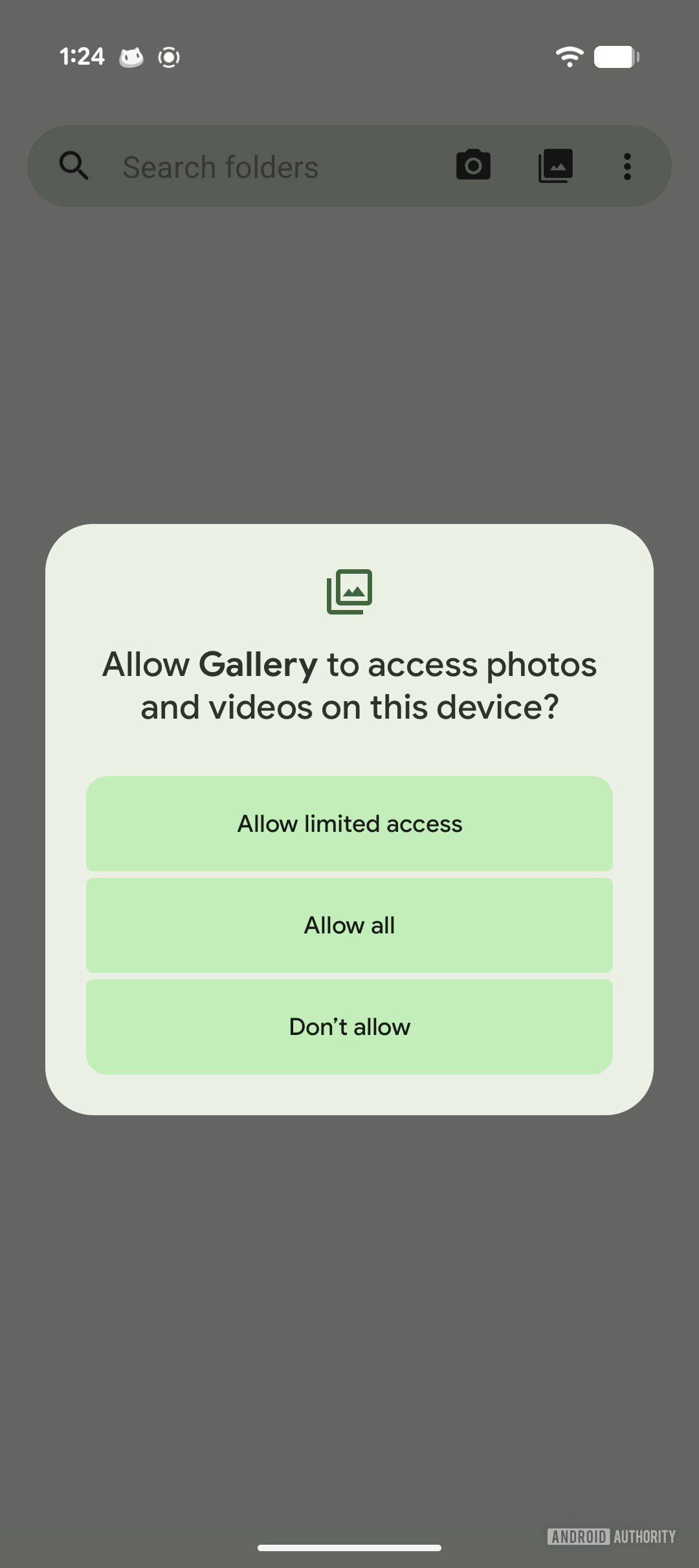 Android 16 Permissions dialog old copy