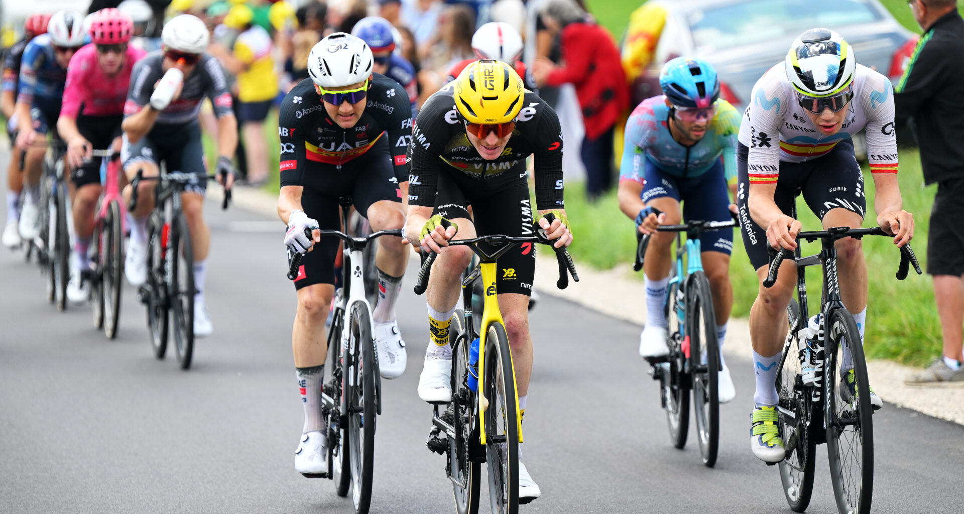 Tim Wellens and Matteo Jorgenson on stage 20 of the Tour de France