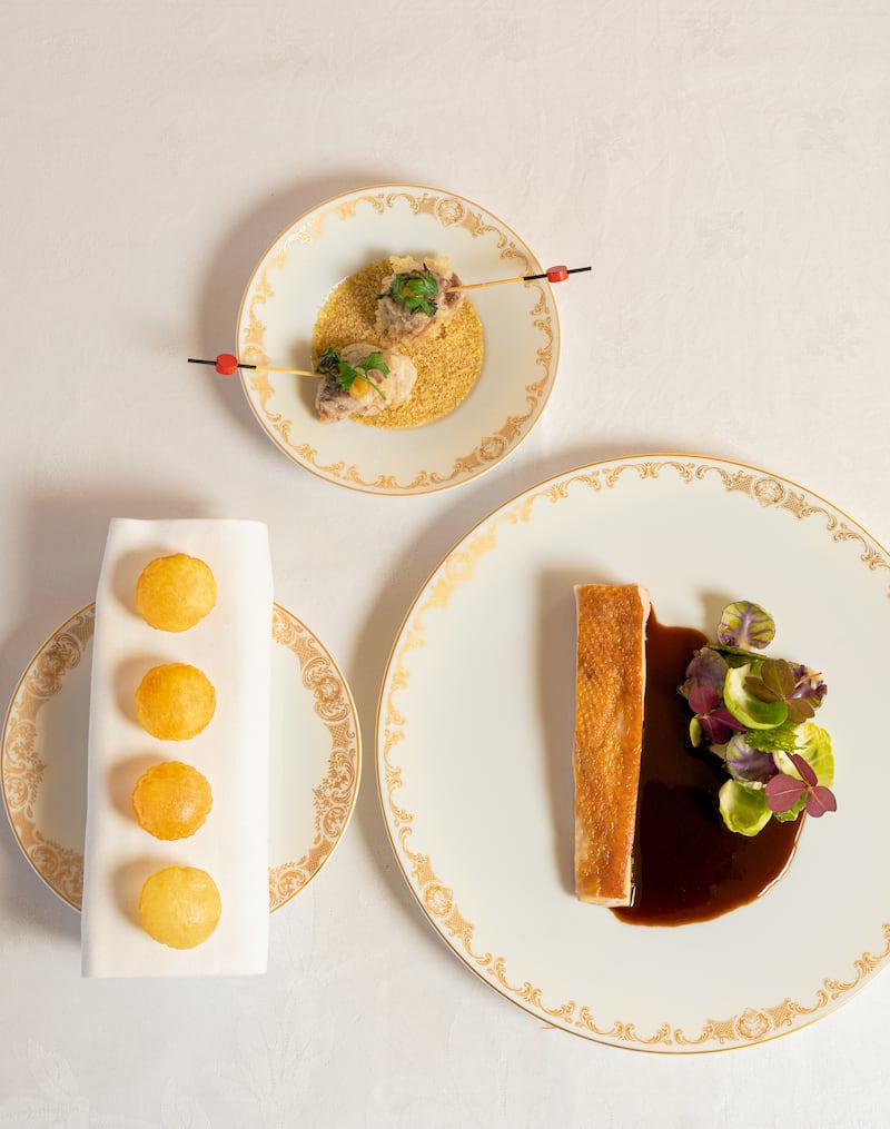 Some of the dishes served up at 
Château d’Audrieu