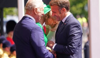 Photos show French President Emmanuel Macron's UK state visit