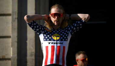 Quinn Simmons at the 2025 Tour de France teams presentation