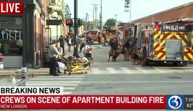Multi-alarm fire reported at apartment complex in New London