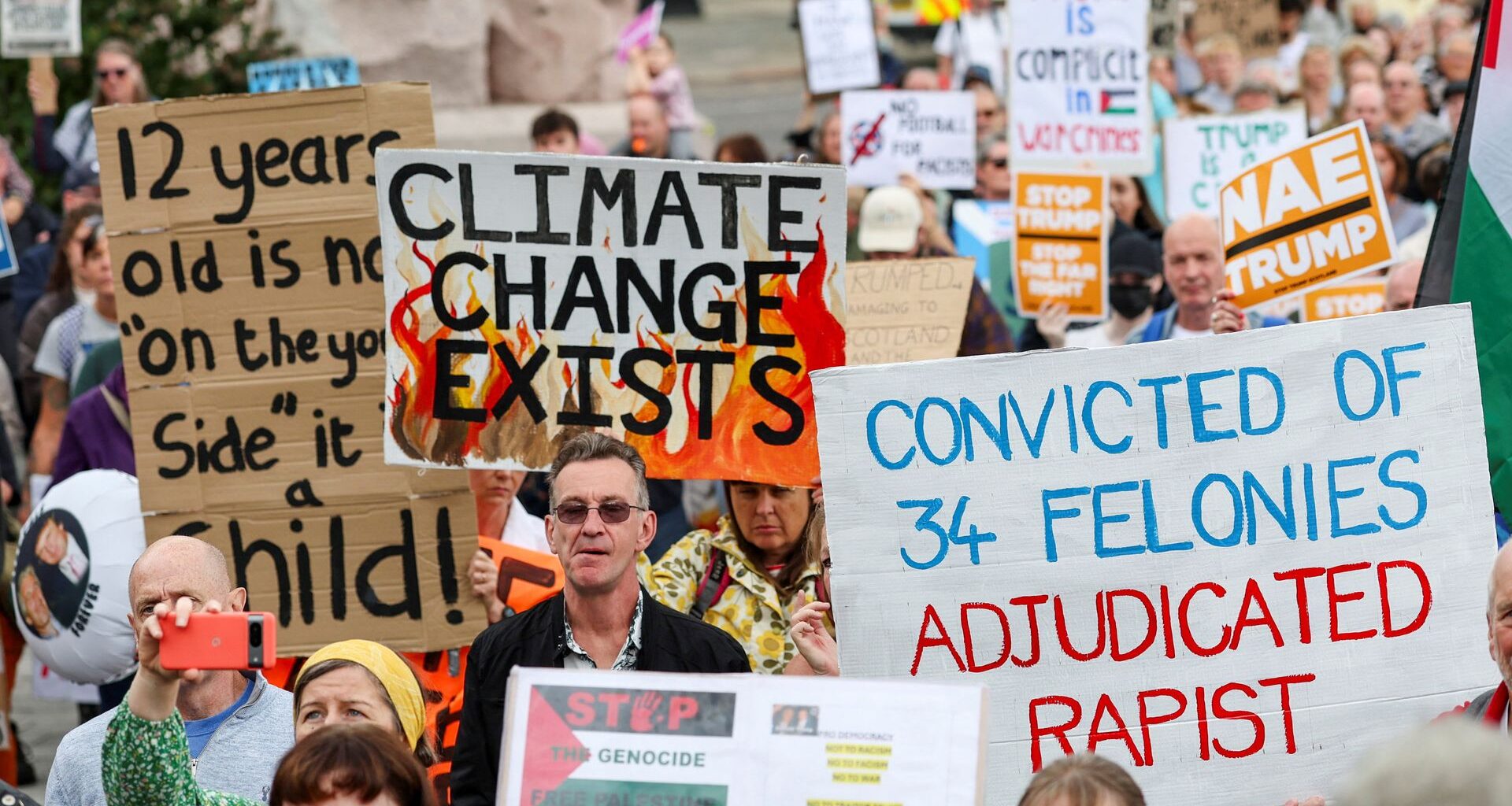 Protestors took to the streets throughout Scotland on Saturday, July 26, as United States President Donald Trump played golf in South Ayrshire. 