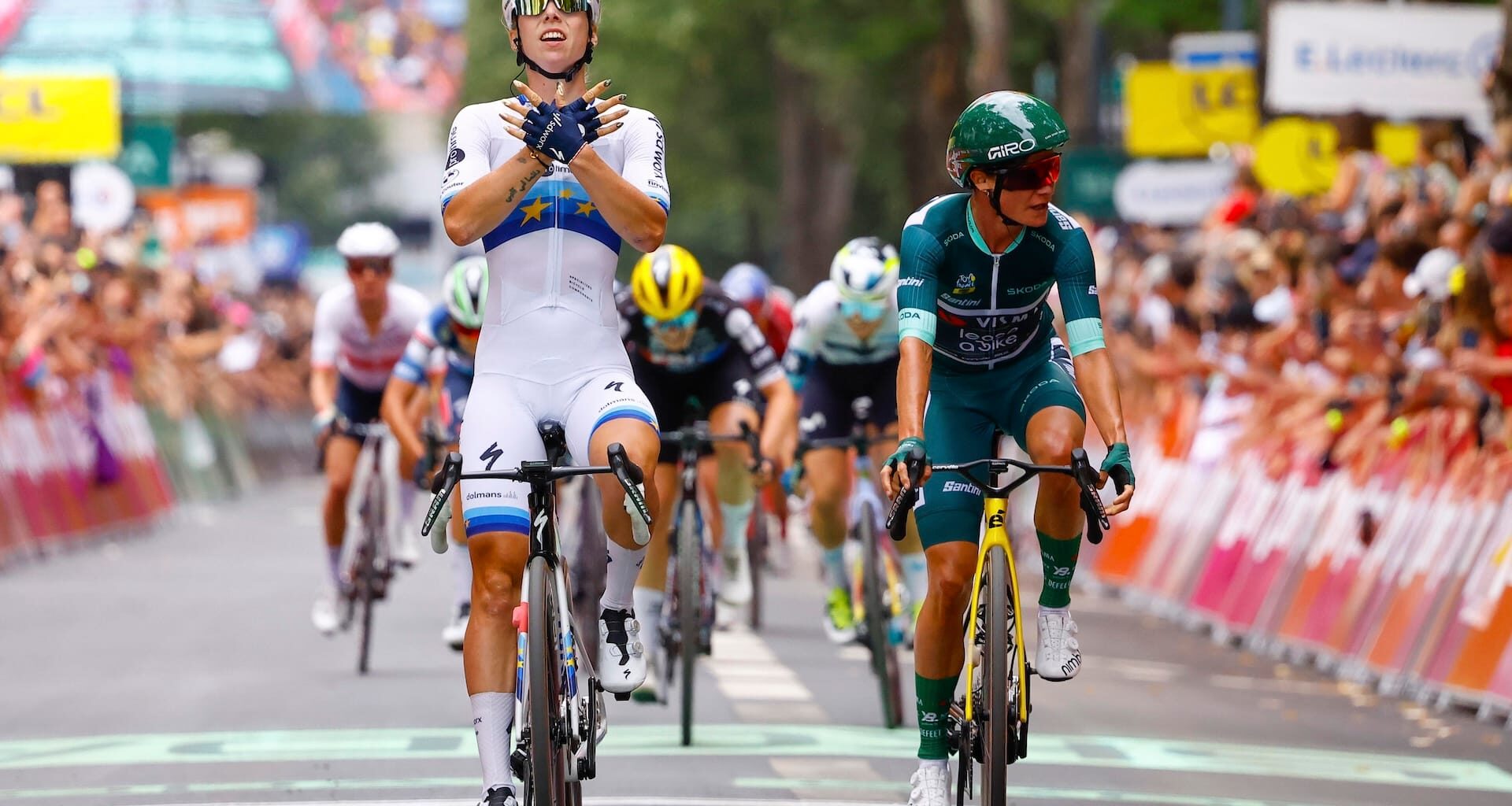 Wiebes wins third Tour stage, Vos reclaims yellow