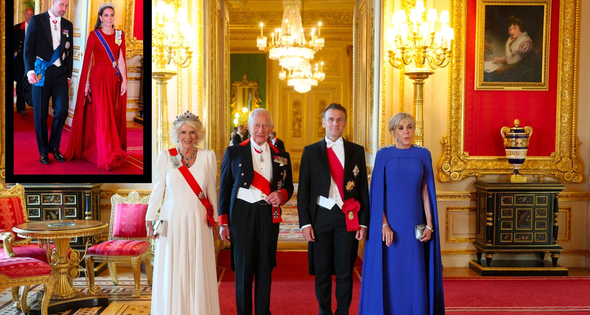Brigitte Macron, Kate Middleton, and Queen Camilla Wave the Fashion Flag At State Dinner