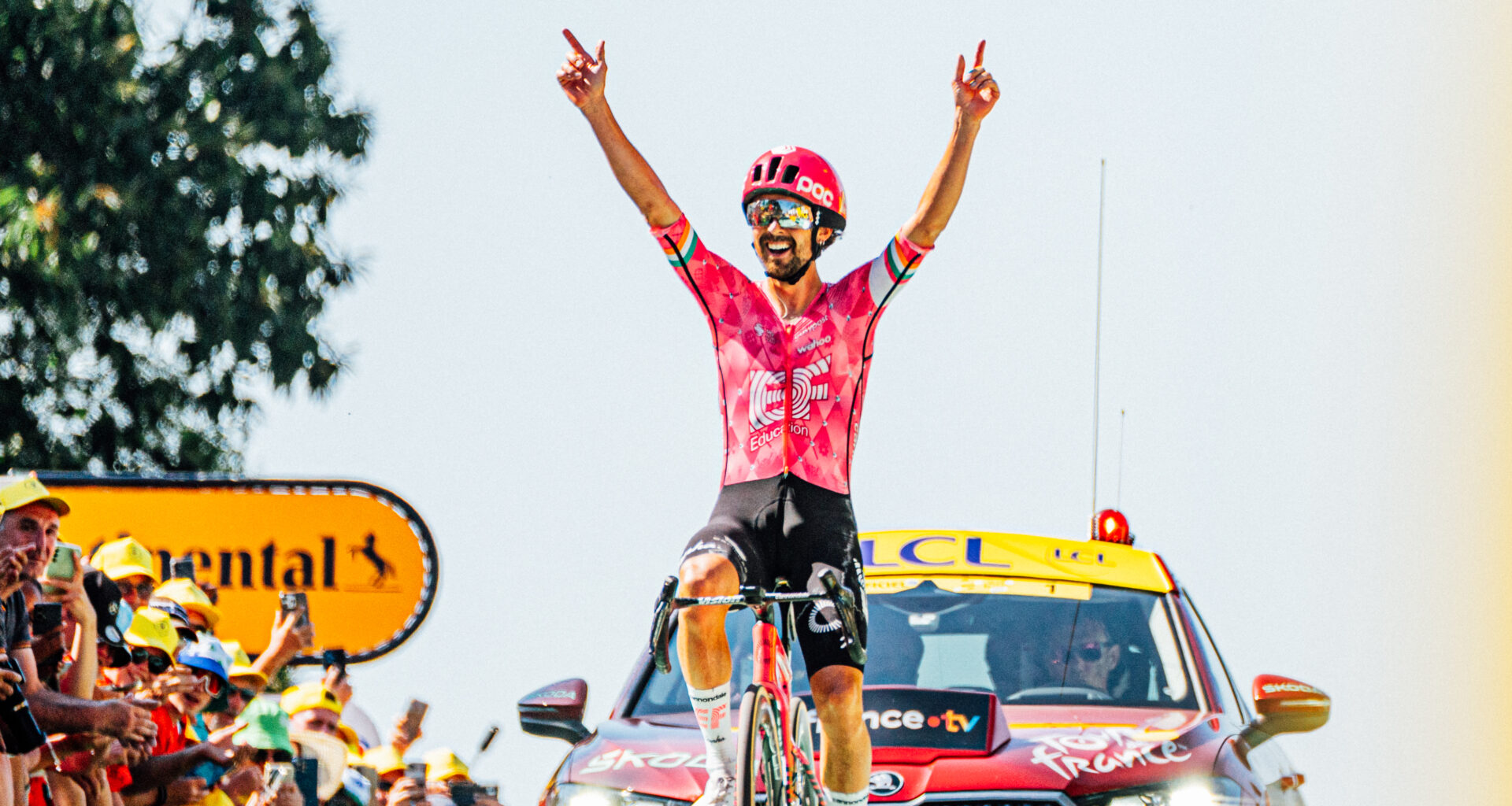 Picture by Zac Williams/SWpix.com - 10/07/2025 - Cycling - 2025 Tour de France Stage 6, Bayeux - Vire Normandie, France - Ben Healy, EF Education Easypost, wins Stage 6.