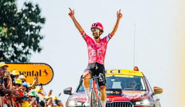 Picture by Zac Williams/SWpix.com - 10/07/2025 - Cycling - 2025 Tour de France Stage 6, Bayeux - Vire Normandie, France - Ben Healy, EF Education Easypost, wins Stage 6.