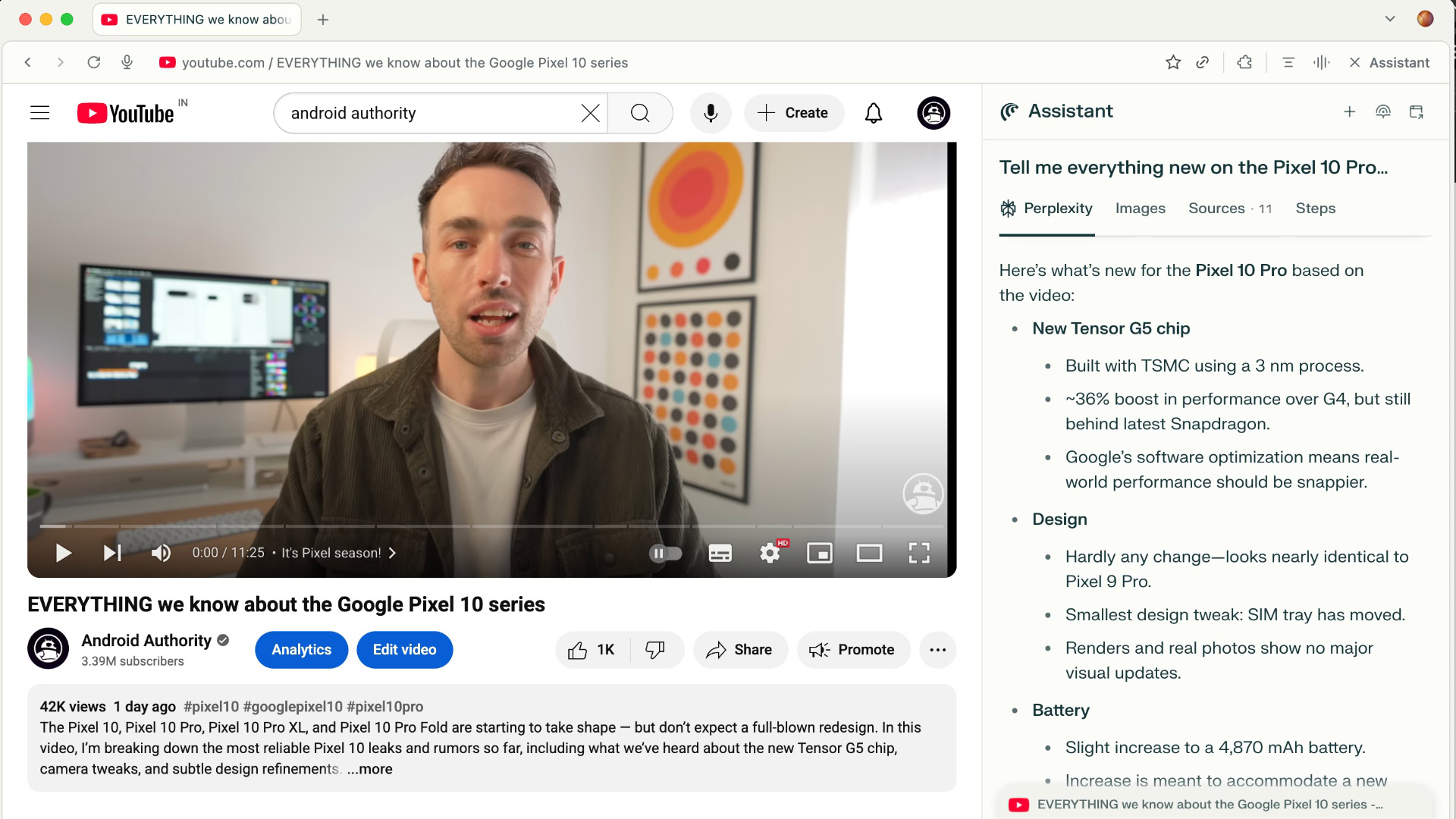 Comet youtube summarize video