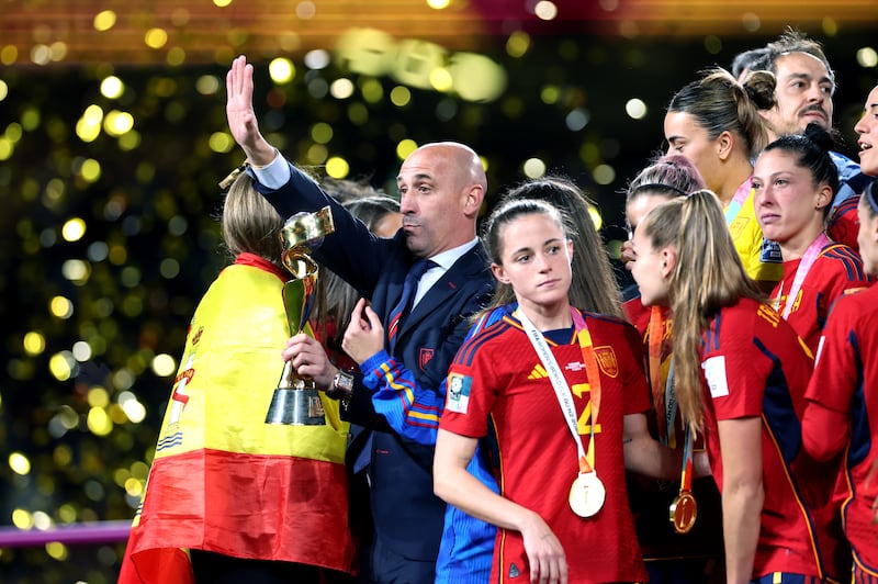 Luis Rubiales, then Spanish FA president, after Spain's Women's World Cup final victory in 2023. Photograph: Isabel Infantes/PA