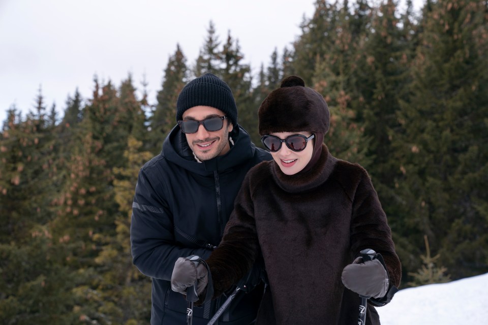Emily in Paris. (L to R) Eugenio Franceschini as Marcello, Lily Collins as Emily in episode 406 of Emily in Paris. Cr. Stephanie Branchu/Netflix © 2024