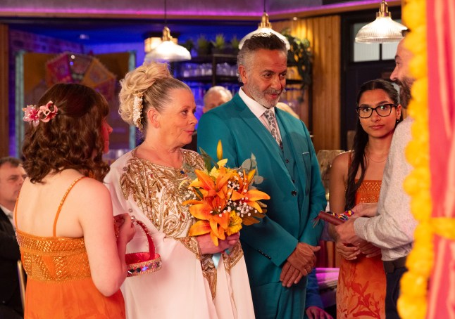 Bernie and Dev getting married in Coronation Street