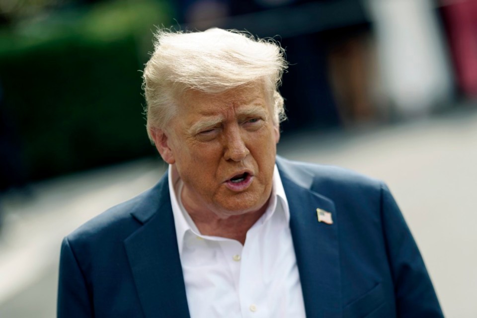 epa12231999 US President Donald Trump speaks to the media before leaving the White House on board Marine One, in Washington, DC, USA, 11 July 2025. President Trump and First Lady Melania Trump are due to visit Texas after flooding in Kerr County killed at least 121 people. EPA/WILL OLIVER