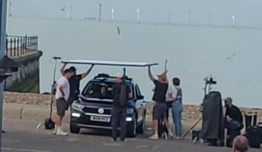 Film crews spotted in Hampton Pier Car Park, Herne Bay