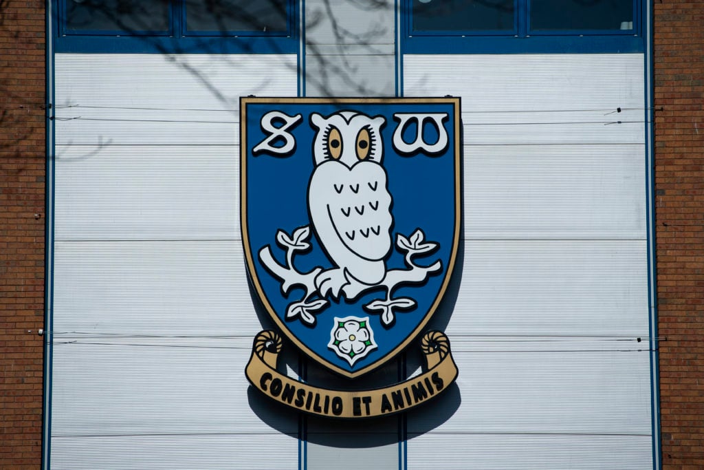 The Sheffield Wednesday club crest outside the Hillsborough Stadium