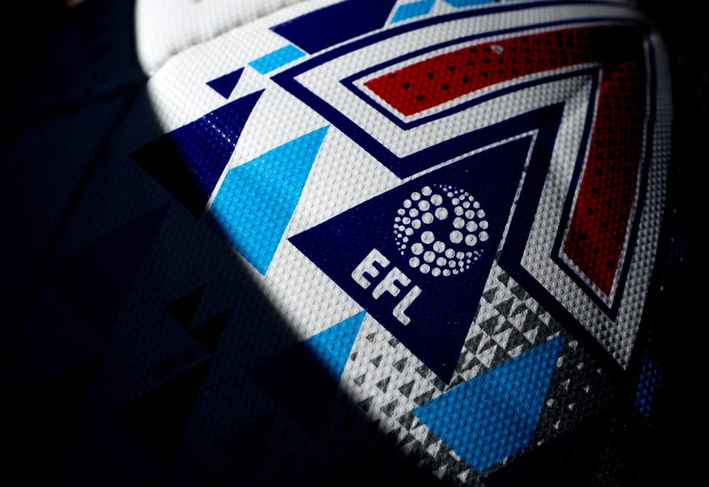 The EFL logo on the match ball during the Sky Bet Championship match between West Bromwich Albion and Birmingham City