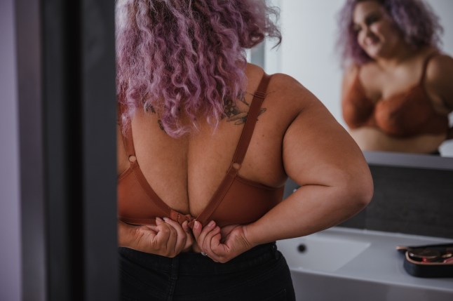 Reflection of a young woman