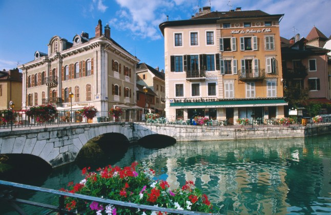 The waterside of Annecy in France