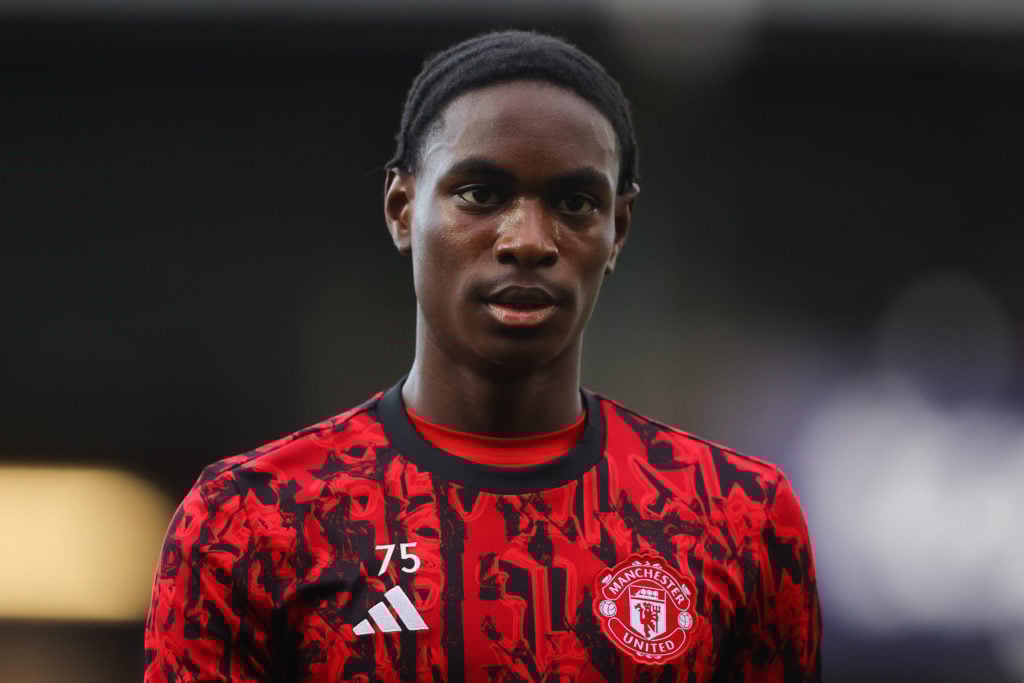Habeeb Ogunneye in Manchester United training kit
