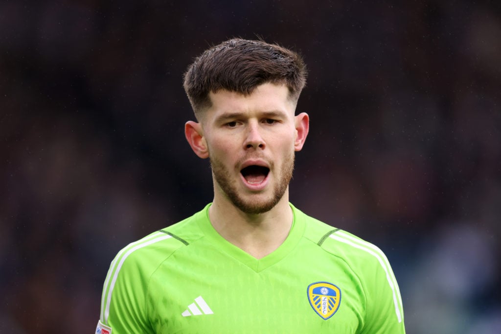Illan Meslier in action for Leeds