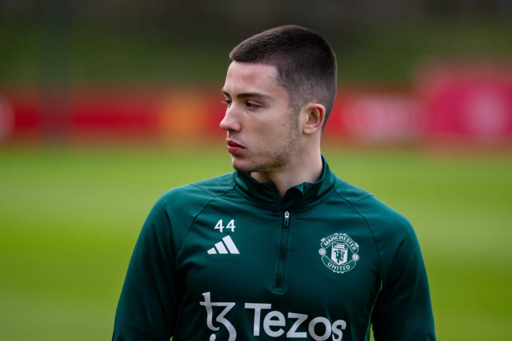 Dan Gore at Man Utd training session