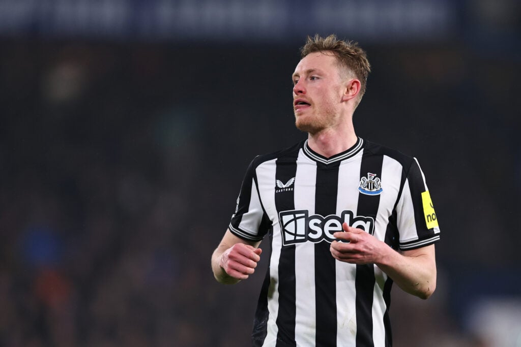 Sean Longstaff of Newcastle United during the Premier League match between Chelsea FC and Newcastle United at Stamford Bridge on March 11, 2024 in ...