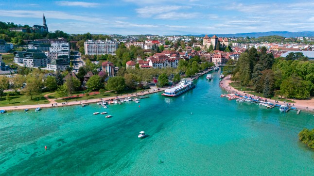 Waterside in Annecy, France.